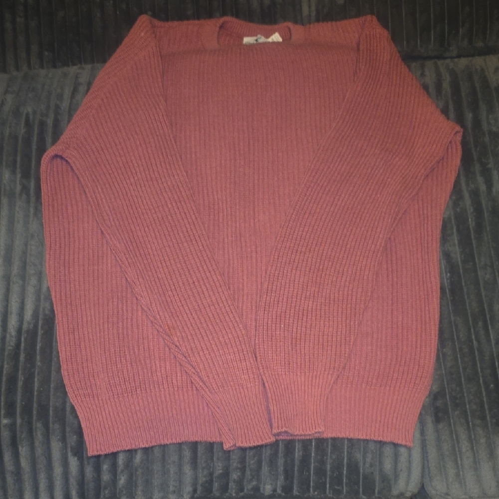 Men's Ribbed Crewneck Sweater - Burgundy